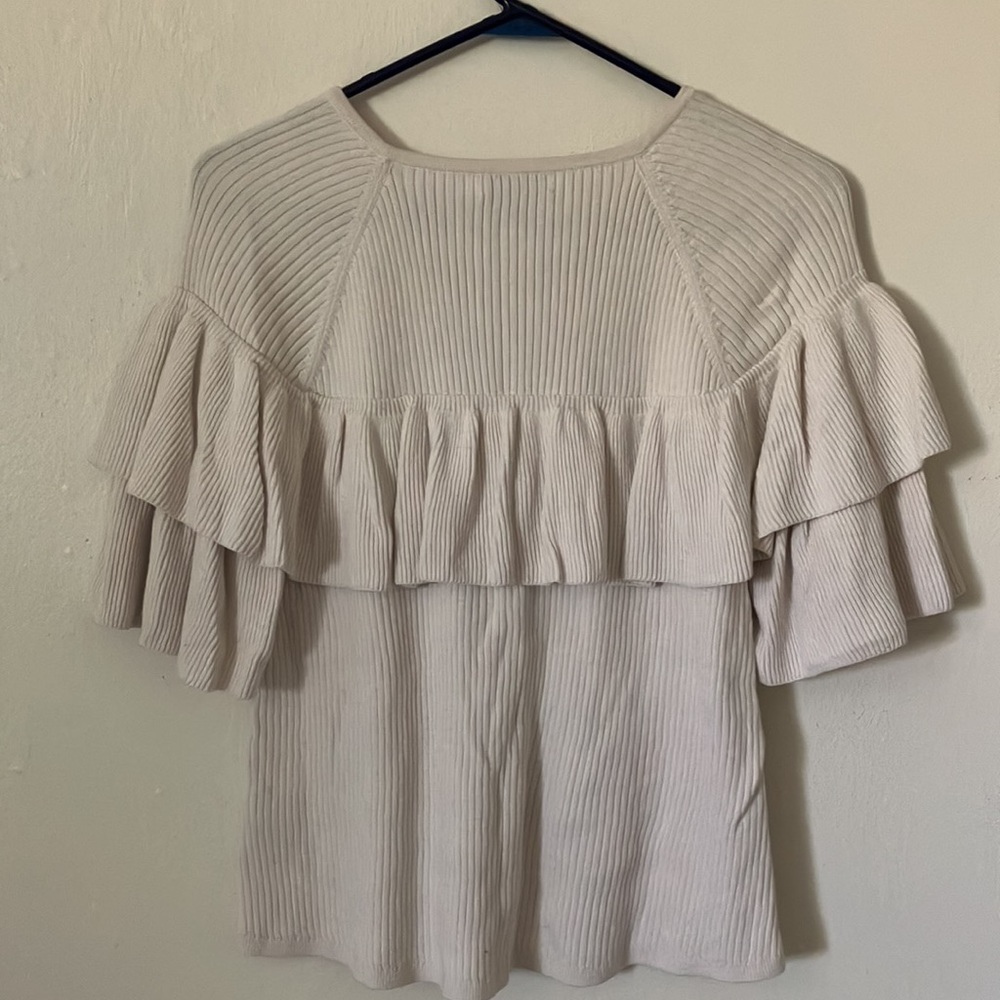 Vineyard Vines Ribbed short sleeved Ruffle Shirt - Picture 2 of 4